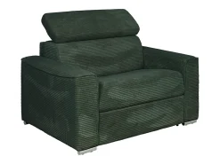 Poltrona conversível rápida em veludo canelado verde - Área de dormir 70 cm - Colchão 14 cm VIZIR