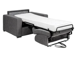 Poltrona convertível abertura rápida tecido antracite, cama 70 cm e colchão 14 cm - CALITO