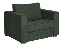Poltrona convertível abertura rápida veludo canelado verde 70 cm colchão 14 cm LORETO