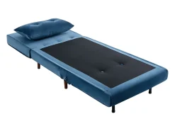 Poltrona convertível veludo azul-escuro estilo habitat jovem URIBIA