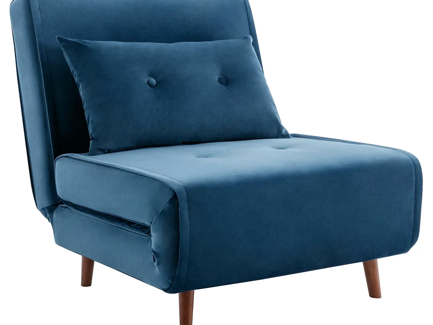 Poltrona convertível veludo azul-escuro estilo habitat jovem URIBIA