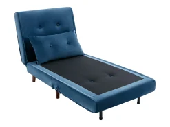 Poltrona convertível veludo azul-escuro estilo habitat jovem URIBIA
