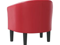 Poltrona couro artificial vermelho PT400656
