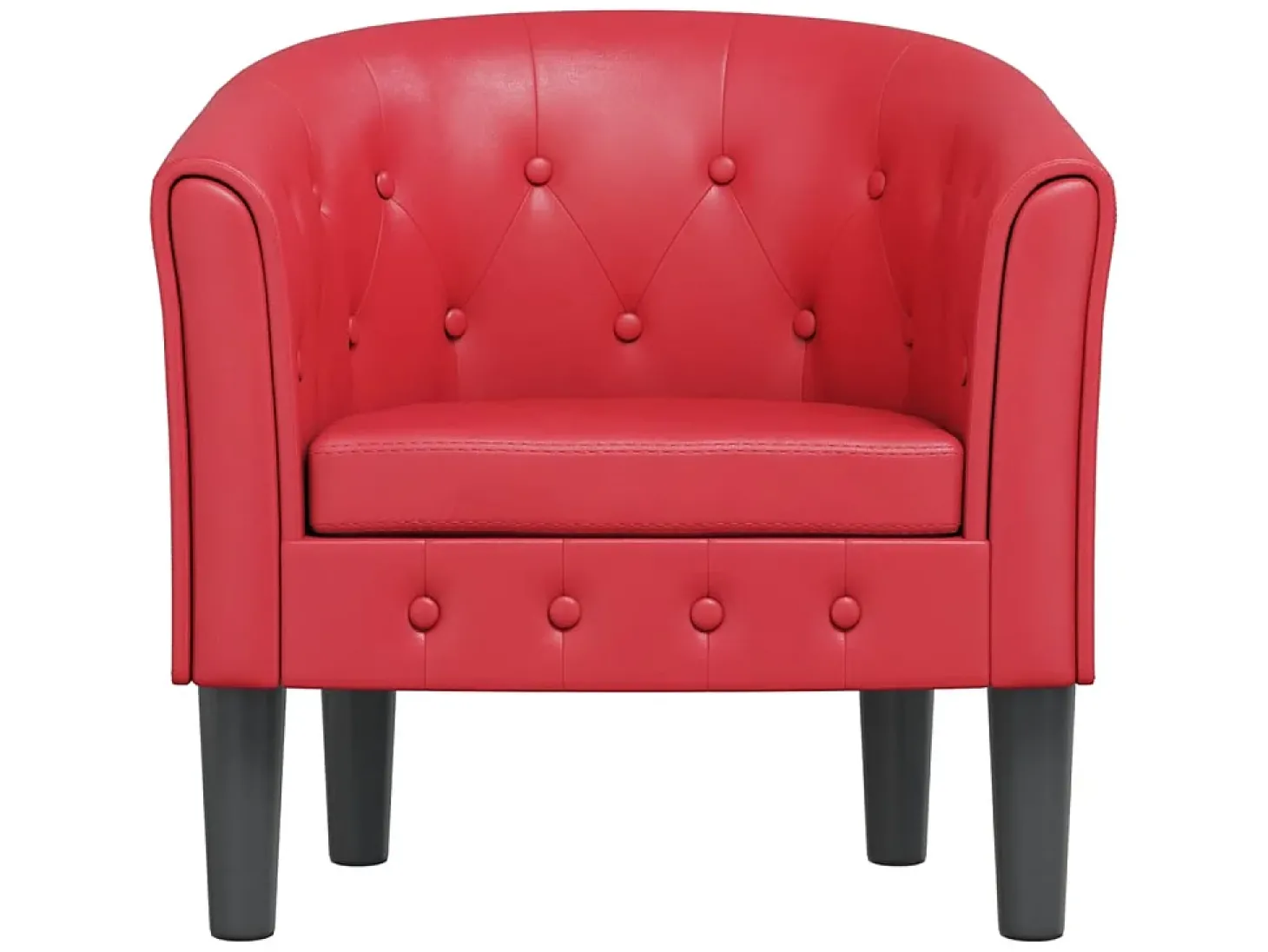Poltrona couro artificial vermelho PT400656