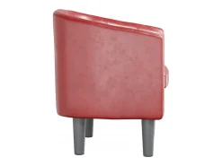 Poltrona couro artificial vermelho-tinto