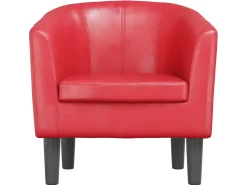 Poltrona couro artificial vermelho PT708700
