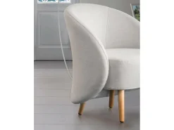 Poltrona Dabdal, Poltrona lounge Design, 100% Fabricado na Itália, Poltrona relaxante em tecido acolchoado, 70x60h80 cm, Cinza