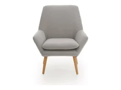 Poltrona Dabdall, poltrona lounge design, 100% Made in Italy, poltrona relaxante em tecido acolchoado, 80x70h95 cm, Cinza