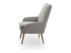 Poltrona Dabdall, poltrona lounge design, 100% Made in Italy, poltrona relaxante em tecido acolchoado, 80x70h95 cm, Cinza