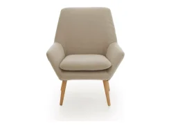 Poltrona Dabdall, poltrona design para sala, 100% Made in Italy, poltrona relaxante em tecido acolchoado, 80x70h95 cm, Bege