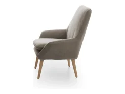Poltrona Dabdall, Poltrona design para sala, 100% Fabricado na Itália, Poltrona relaxante em tecido acolchoado, 80x70h95 cm, Taupe