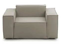 Poltrona Dbrogn, Poltrona de sala, 100% Fabricado na Itália, Poltrona relaxante em tecido acolchoado, 160x95h70 cm, Taupe