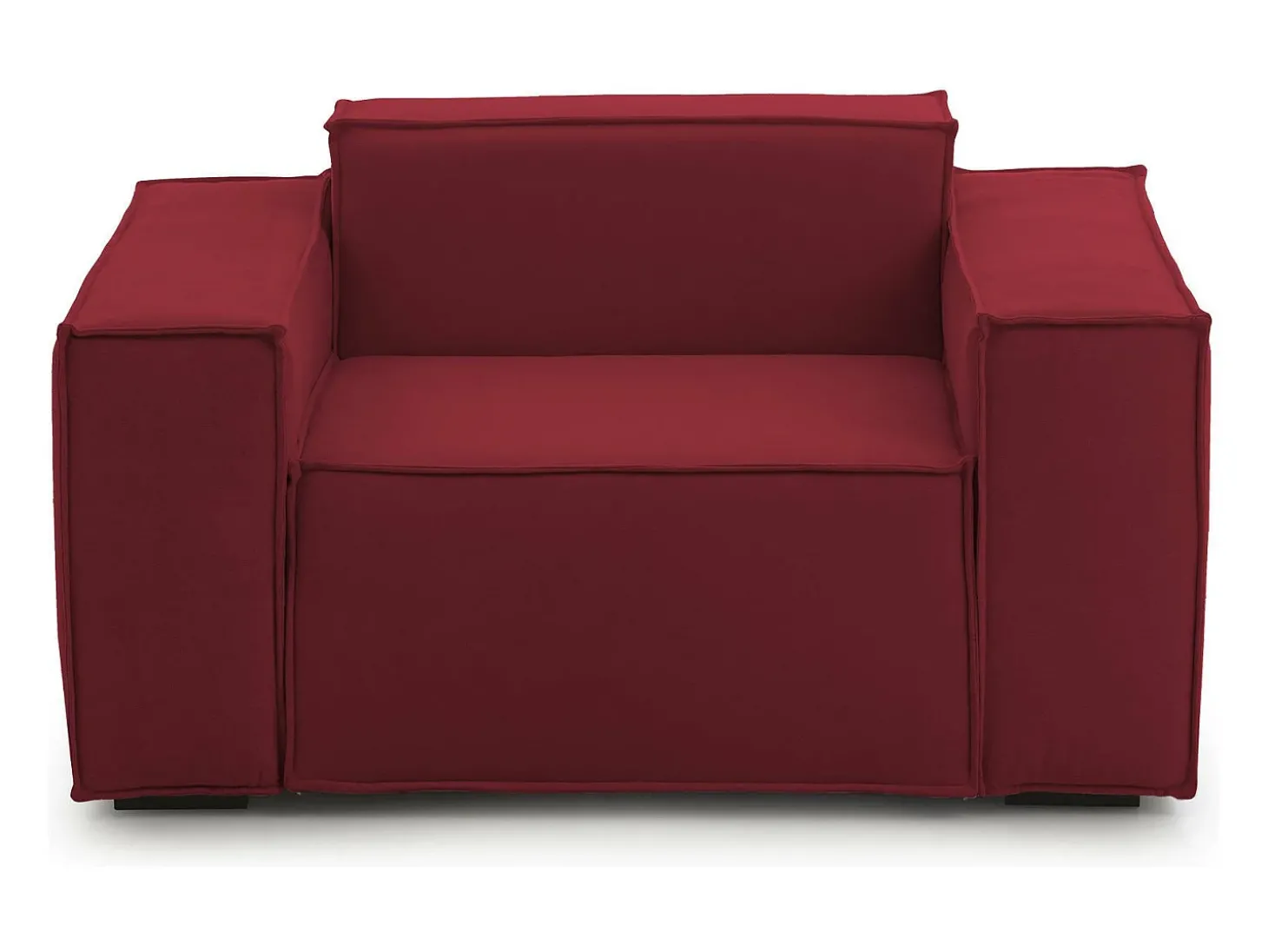 Poltrona Dciurri, Poltrona de sala, 100% Fabricado na Itália, Poltrona relaxante em tecido acolchoado, 140x95h70 cm, Vermelho