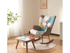 Poltrona de baloiço com conectores dianteiros e traseiros, apoio para os pés, multicolorida