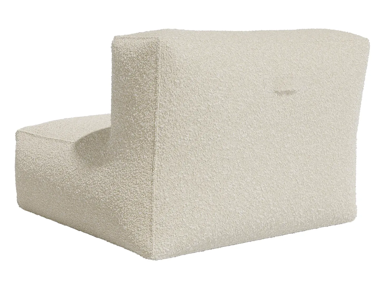 Poltrona de canto em tecido bouclé branco sujo estilo contemporâneo NOUMARA