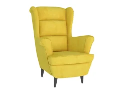 Poltrona de descanso com banco veludo amarelo mostarda PT713573