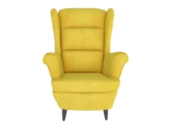 Poltrona de descanso com banco veludo amarelo mostarda PT713573