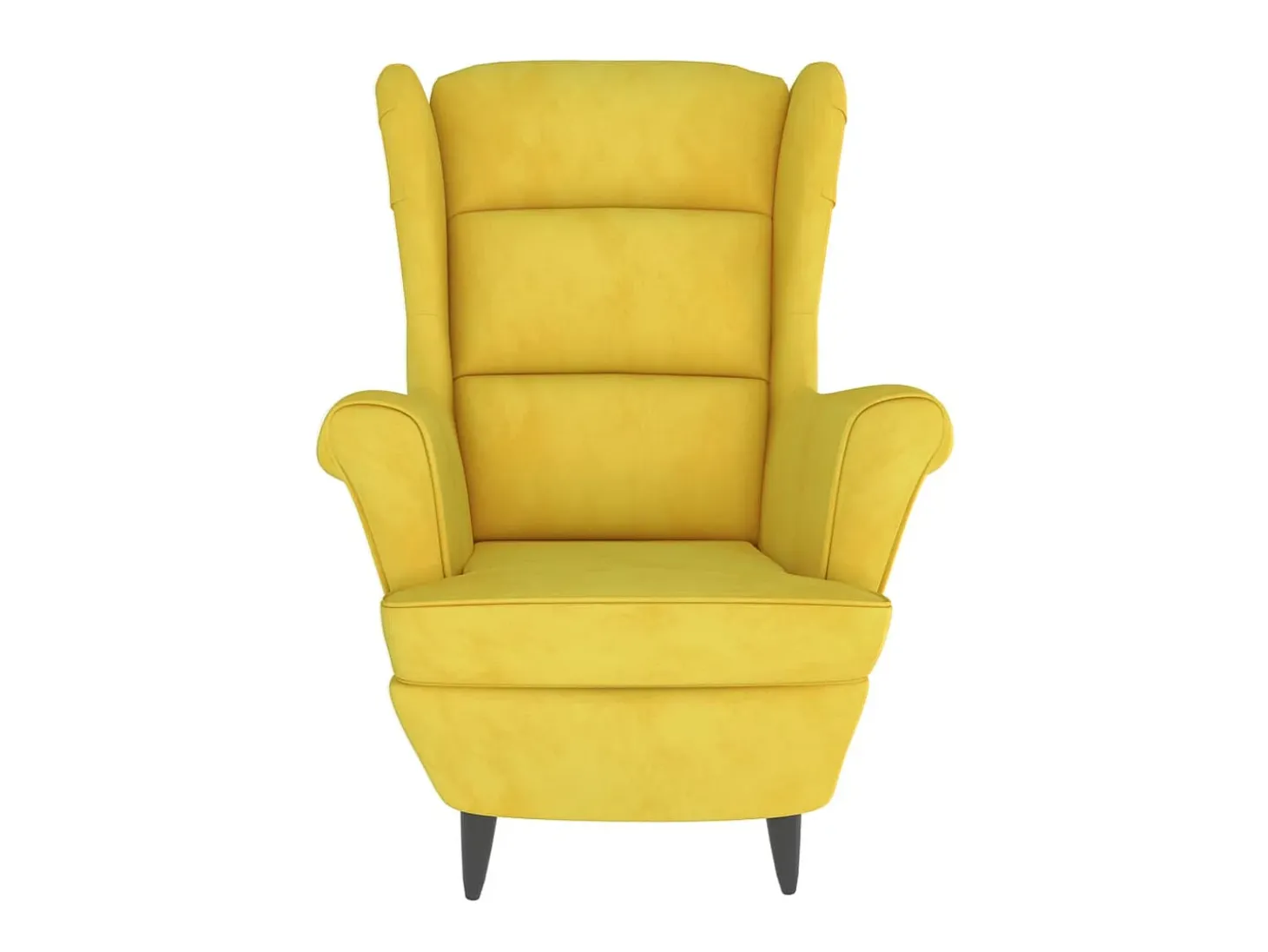 Poltrona de descanso com banco veludo amarelo mostarda PT713573
