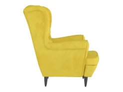 Poltrona de descanso com banco veludo amarelo mostarda PT713573