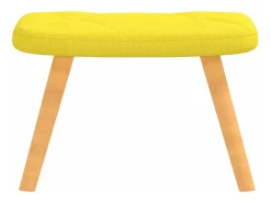 Poltrona de descanso com banco tecido amarelo mostarda