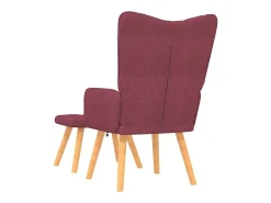 Poltrona de descanso com banco tecido vermelho tinto