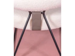 Poltrona de design estofada em bouclé e base em aço - Oxford - Branco