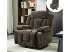 Poltrona de massagem elétrica - 95 x 94 x 107 cm - com massagem de 8 pontos + função de aquecimento e elevação - tecido - marrom