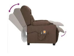 Poltrona de massagens elétrica reclinável tecido cinza-acast.