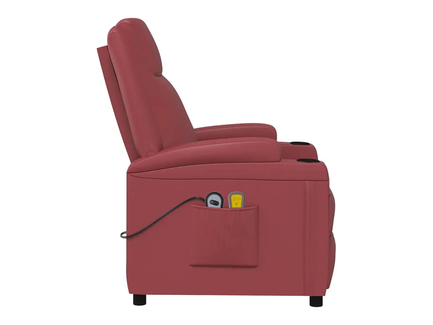 Poltrona de massagens elétrica couro artificial vermelho tinto