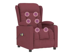 Poltrona de massagens elétrica reclinável tecido vermelho tinto