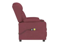 Poltrona de massagens elétrica reclinável tecido vermelho tinto