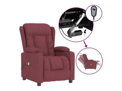 Poltrona de massagens elétrica reclinável tecido vermelho tinto