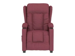 Poltrona de massagens elétrica reclinável tecido vermelho tinto