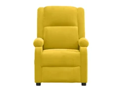 Poltrona de massagens elétrica veludo amarelo