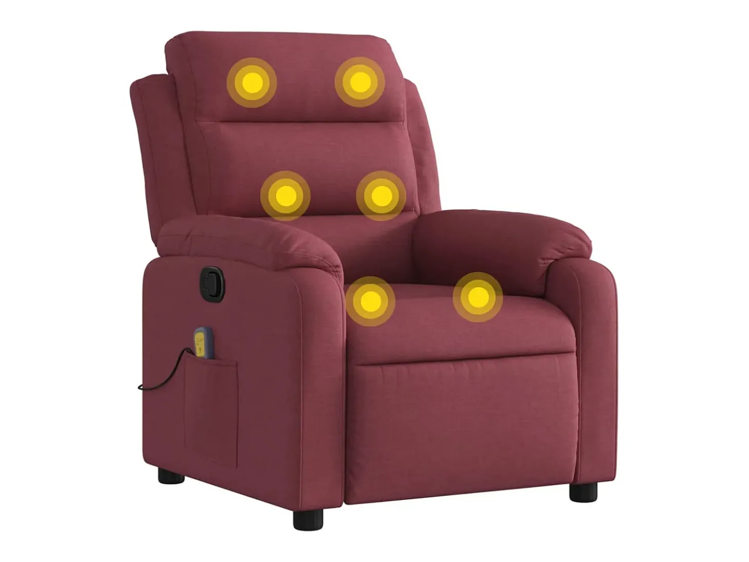Poltrona de massagens reclinável tecido vermelho tinto PT850059