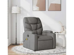 Poltrona de massagens reclinável tecido cinzento-escuro SHL14483