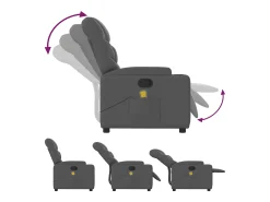 Poltrona de massagens reclinável tecido cinzento-escuro SHL14483