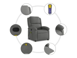 Poltrona de massagens reclinável tecido cinzento-escuro SHL344367