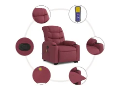 Poltrona de massagens reclin. elevatória tecido vermelho tinto SHL571220