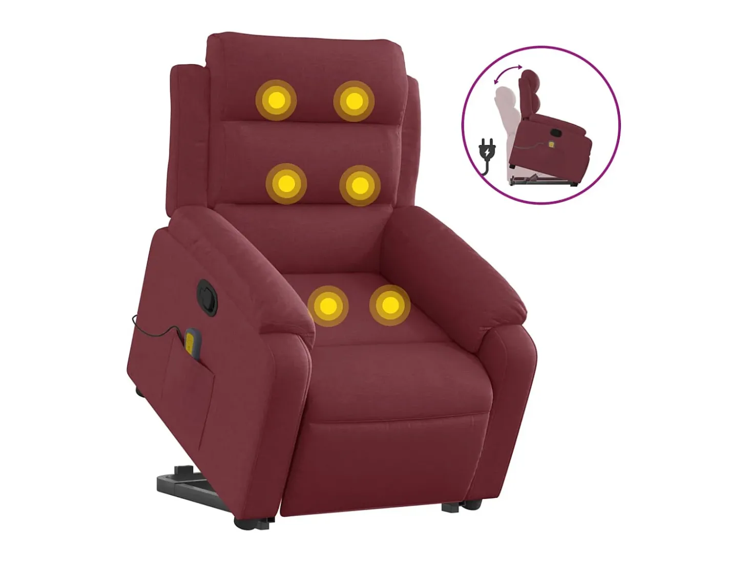 Poltrona de massagens reclin. elevatória tecido vermelho tinto