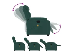 Poltrona de massagens reclinável tecido verde-escuro SHL100373