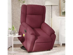 Poltrona de massagens reclin. elevatória tecido vermelho tinto SHL802014