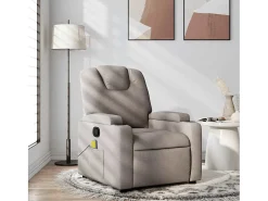 Poltrona de massagens reclinável tecido cinzento-acastanhado SHL313941