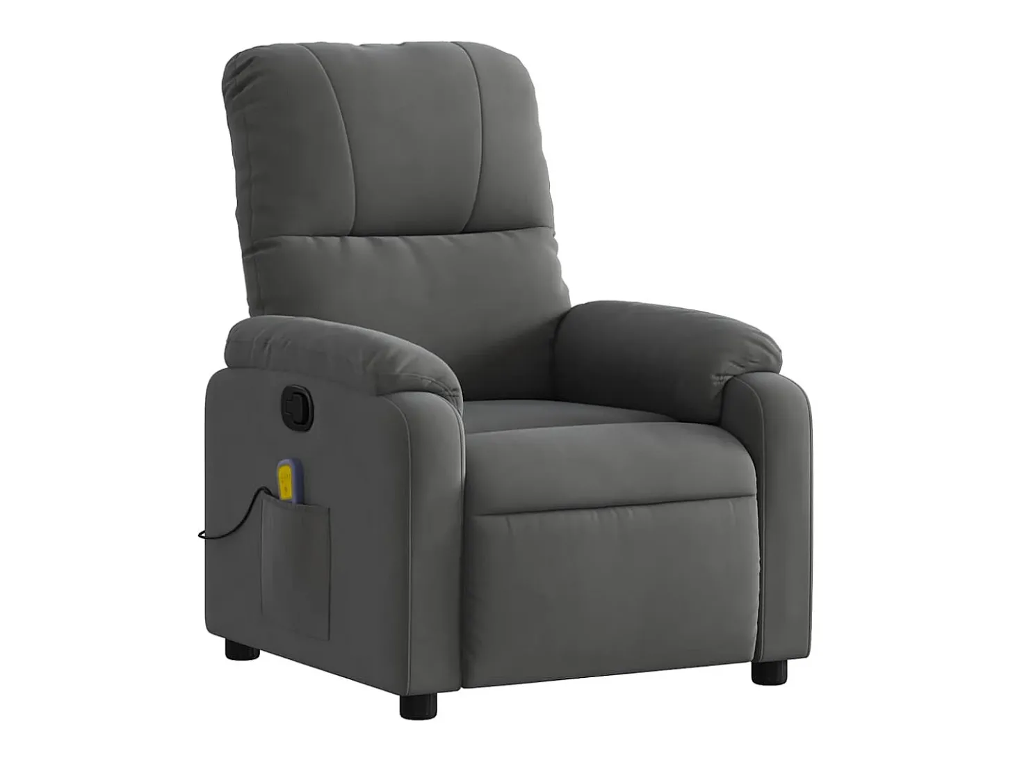 Poltrona de massagens reclinável tecido microfibra cinza-escuro SHL739959