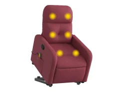 Poltrona de massagens reclin. elevatória tecido vermelho tinto SHL947668