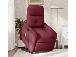 Poltrona de massagens reclin. elevatória tecido vermelho tinto SHL947668