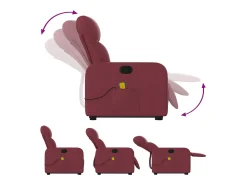 Poltrona de massagens reclin. elevatória tecido vermelho tinto SHL947668