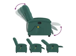 Poltrona de massagens reclinável tecido verde-escuro SHL542345