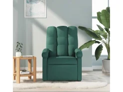 Poltrona de massagens reclinável tecido verde-escuro SHL542345