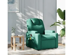 Poltrona de massagens reclinável tecido verde-escuro SHL94179